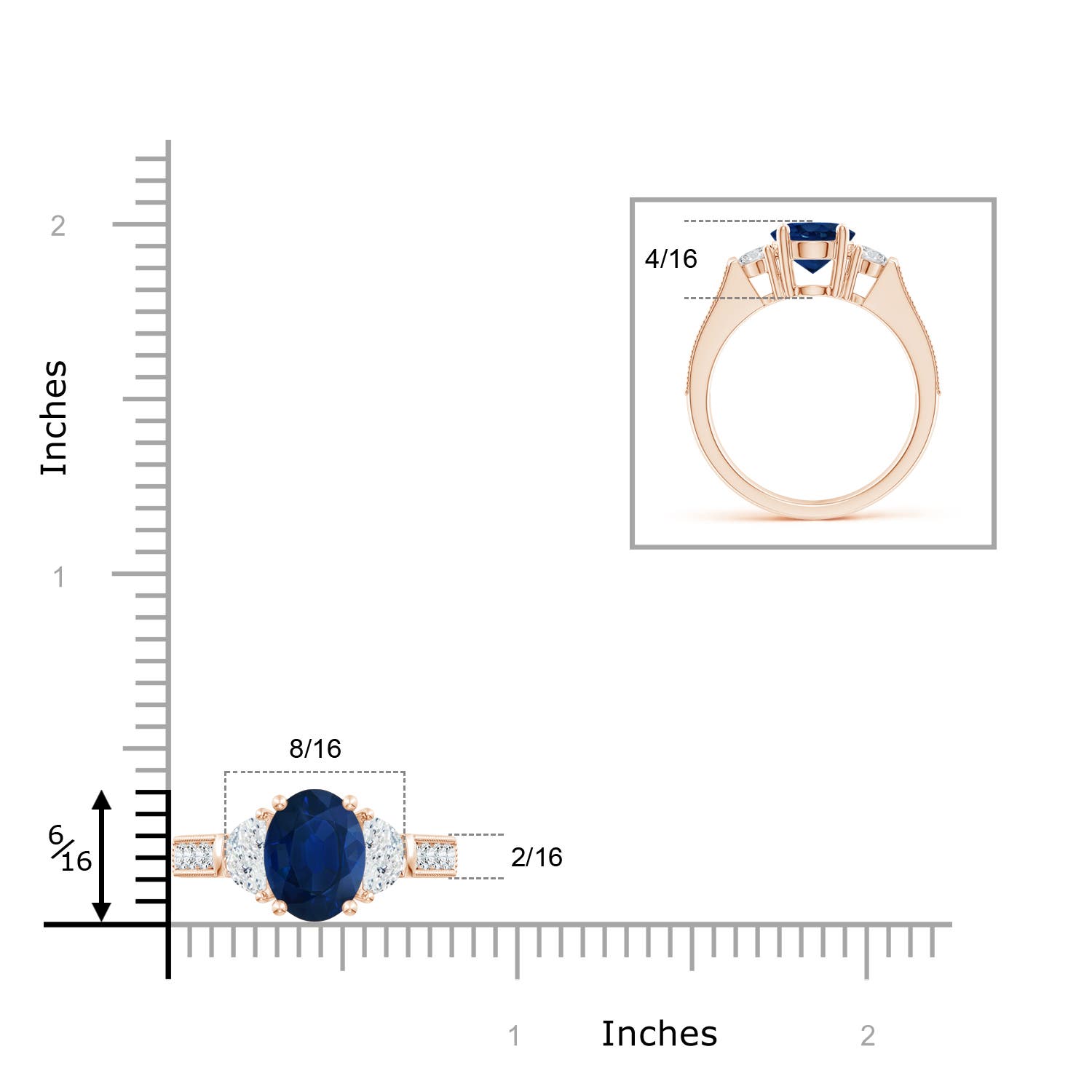 AA - Blue Sapphire / 2.67 CT / 14 KT Rose Gold