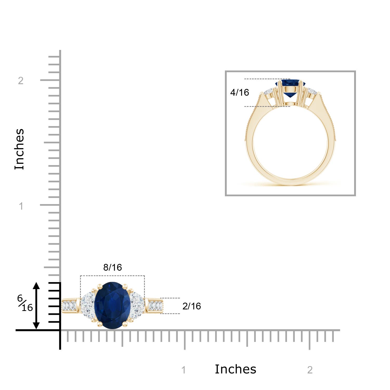 AA - Blue Sapphire / 2.67 CT / 14 KT Yellow Gold