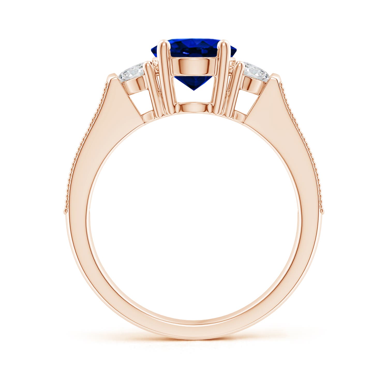 AAAA - Blue Sapphire / 2.67 CT / 14 KT Rose Gold