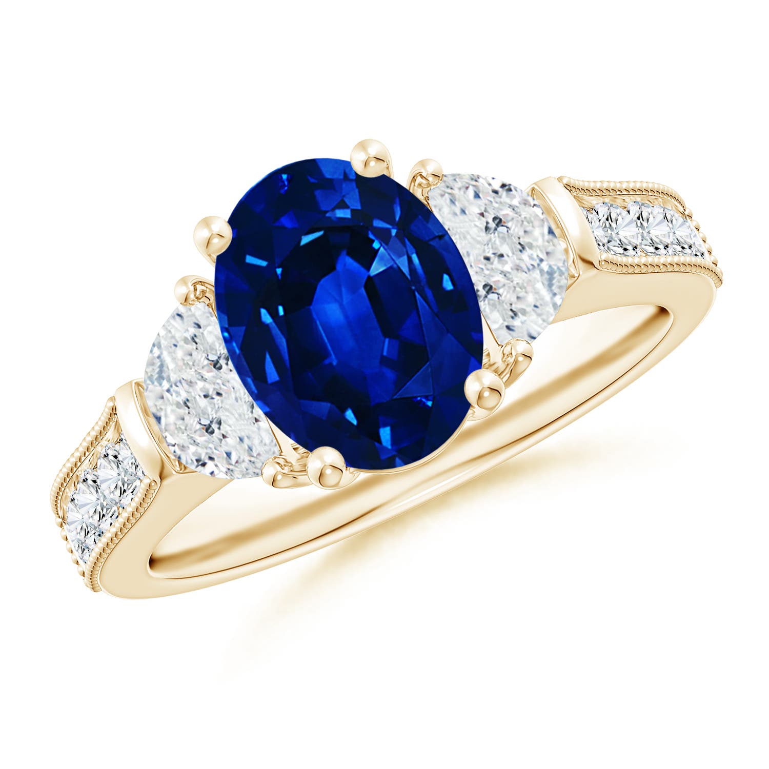 AAAA - Blue Sapphire / 2.67 CT / 14 KT Yellow Gold