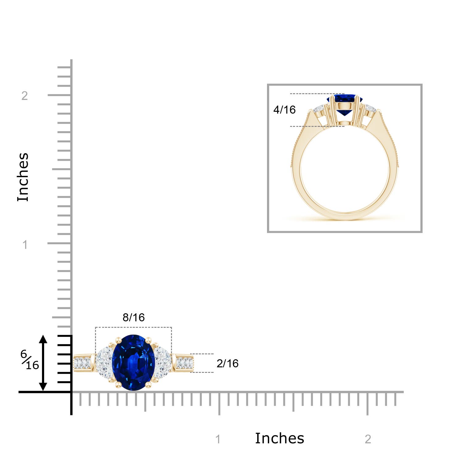 AAAA - Blue Sapphire / 2.67 CT / 14 KT Yellow Gold