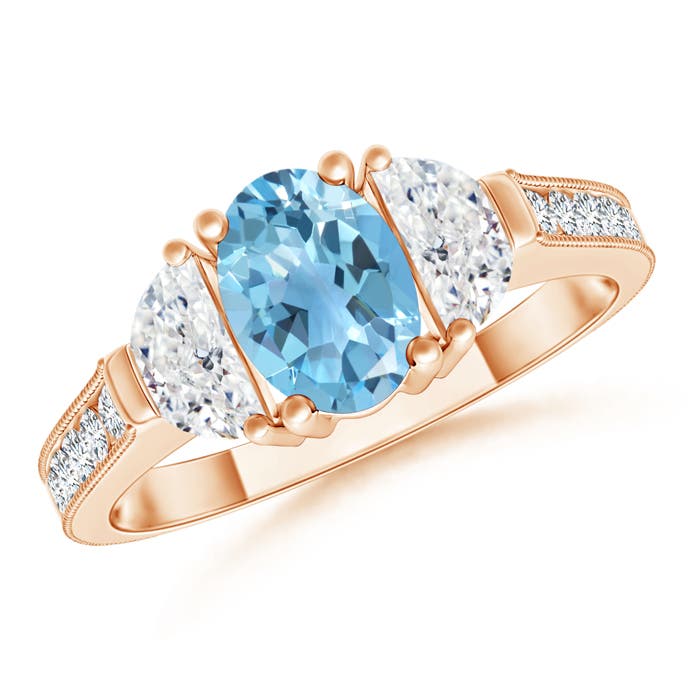 A - Swiss Blue Topaz / 1.62 CT / 14 KT Rose Gold