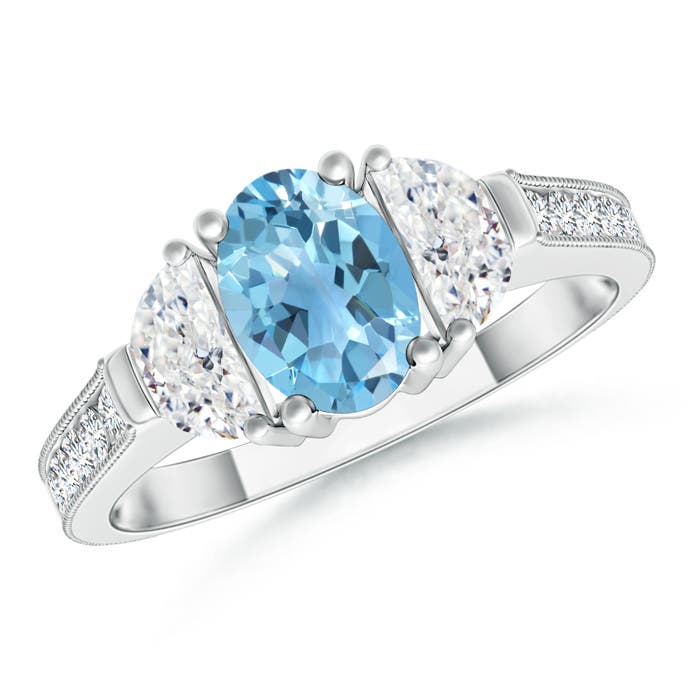 A - Swiss Blue Topaz / 1.62 CT / 14 KT White Gold