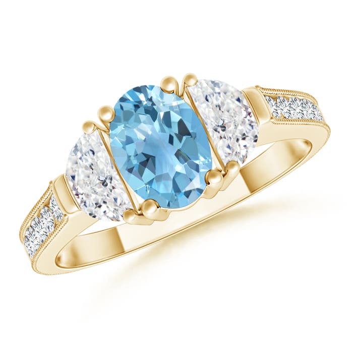 A - Swiss Blue Topaz / 1.62 CT / 14 KT Yellow Gold