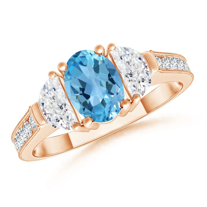 AA - Swiss Blue Topaz / 1.62 CT / 14 KT Rose Gold