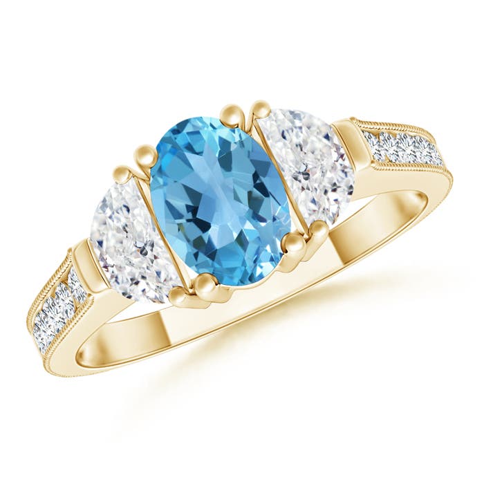 AA - Swiss Blue Topaz / 1.62 CT / 14 KT Yellow Gold