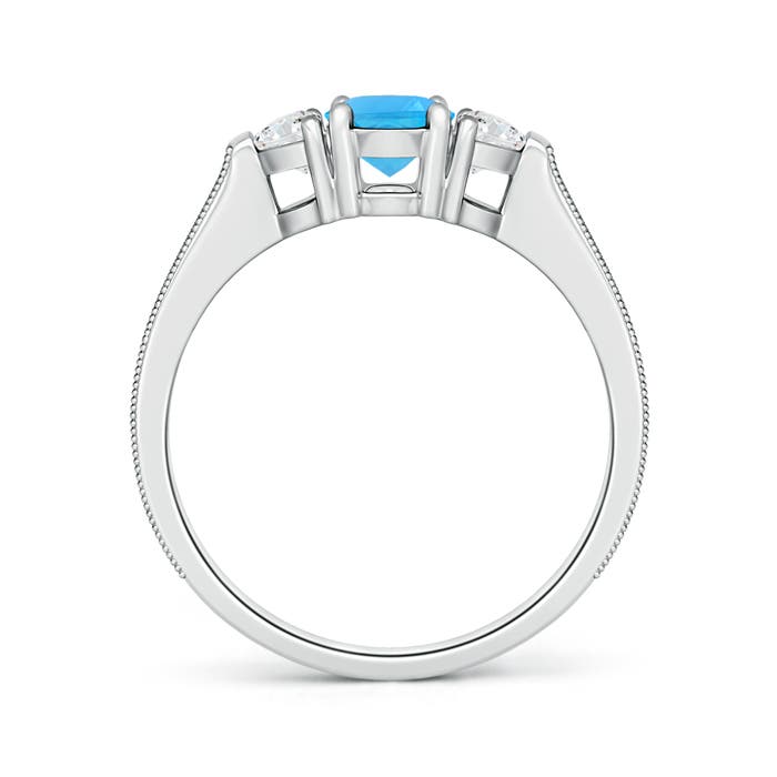 AAA - Swiss Blue Topaz / 1.62 CT / 14 KT White Gold