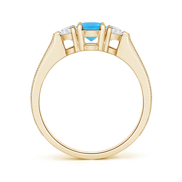 AAA - Swiss Blue Topaz / 1.62 CT / 14 KT Yellow Gold