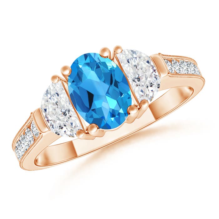 AAAA - Swiss Blue Topaz / 1.62 CT / 14 KT Rose Gold