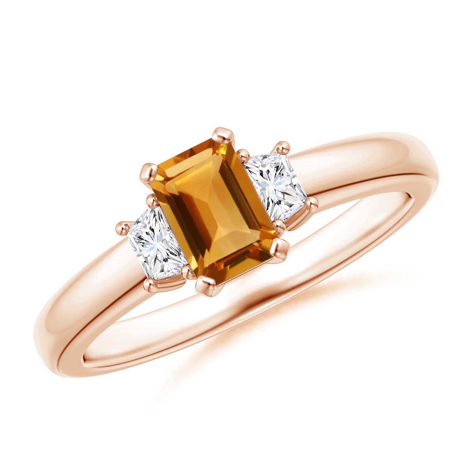 AA - Citrine / 0.8 CT / 14 KT Rose Gold