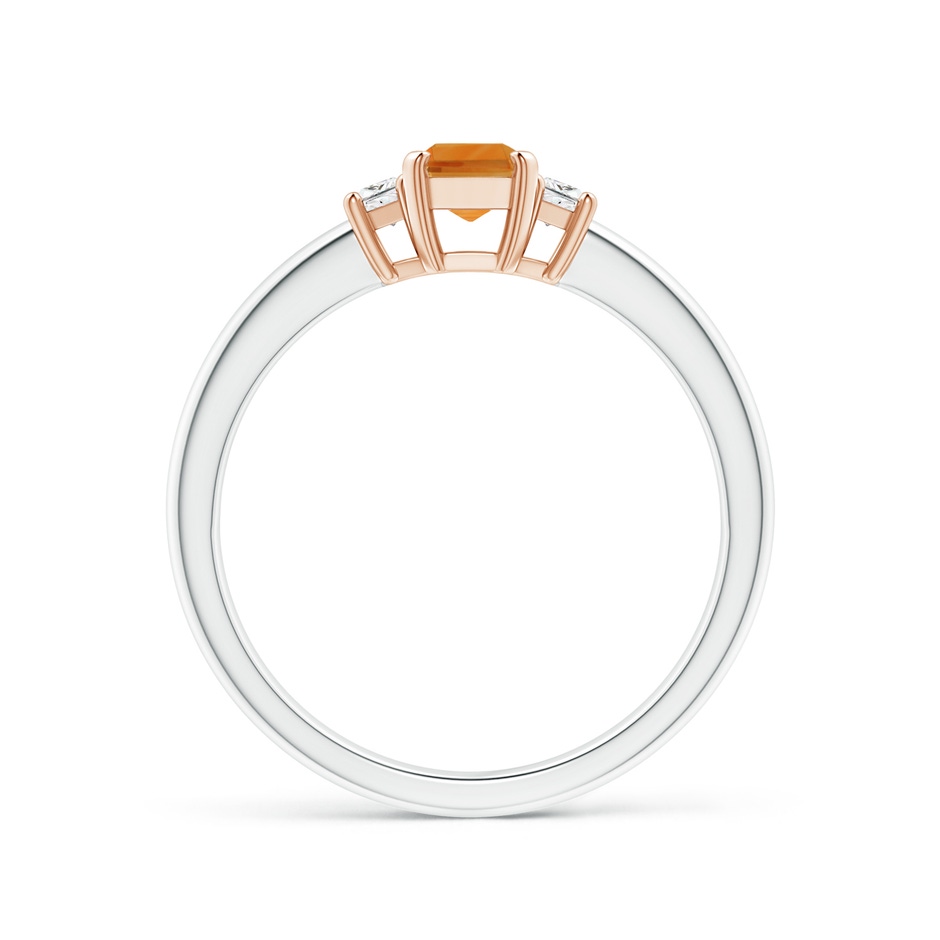 6x4mm AA Citrine and Diamond Three Stone Ring in White Gold Rose Gold Side 1