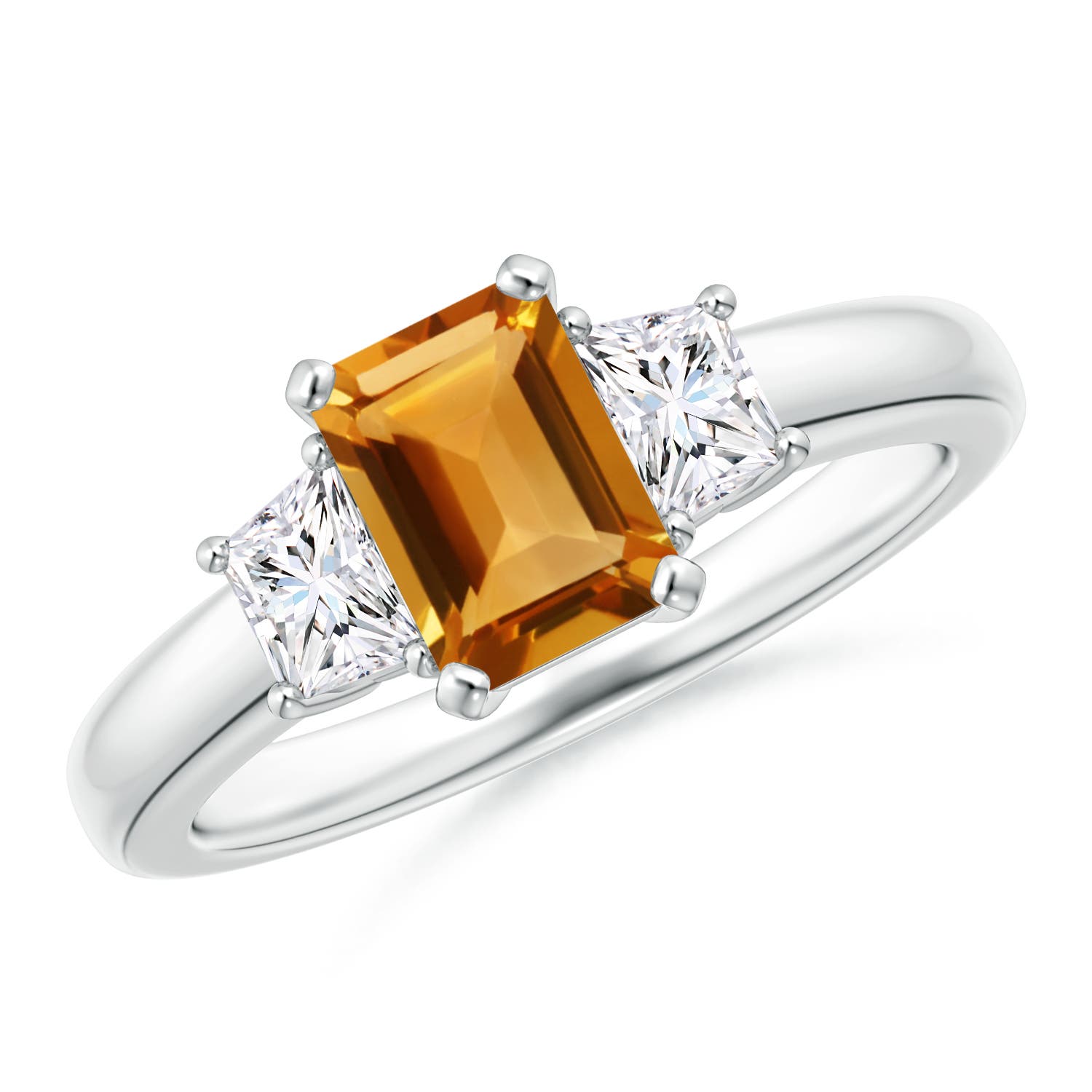 AA - Citrine / 1.37 CT / 14 KT White Gold