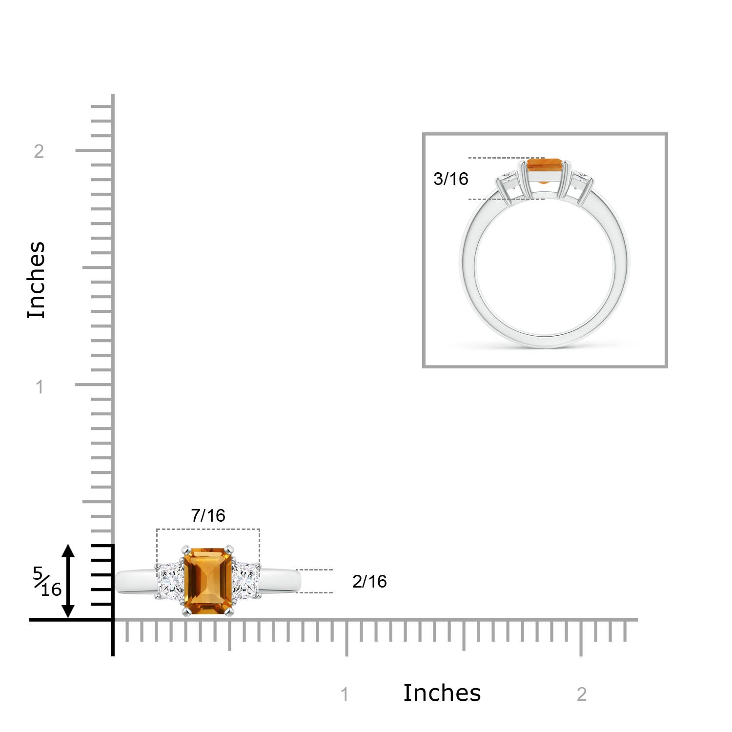 AA - Citrine / 1.82 CT / 14 KT White Gold