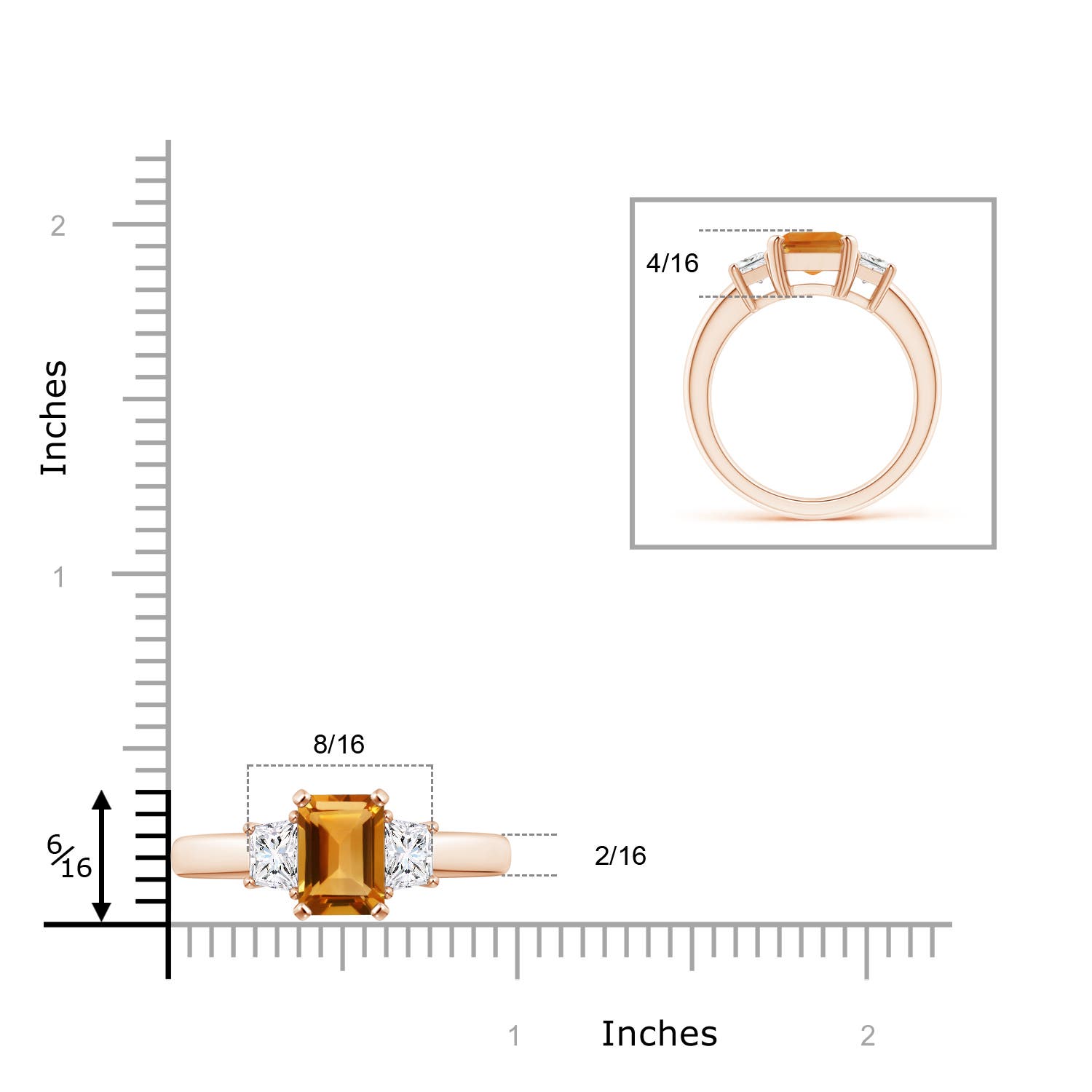 AA - Citrine / 2.42 CT / 14 KT Rose Gold