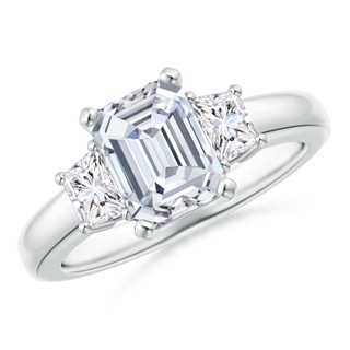 8x6mm GVS2 Diamond Three Stone Ring in P950 Platinum