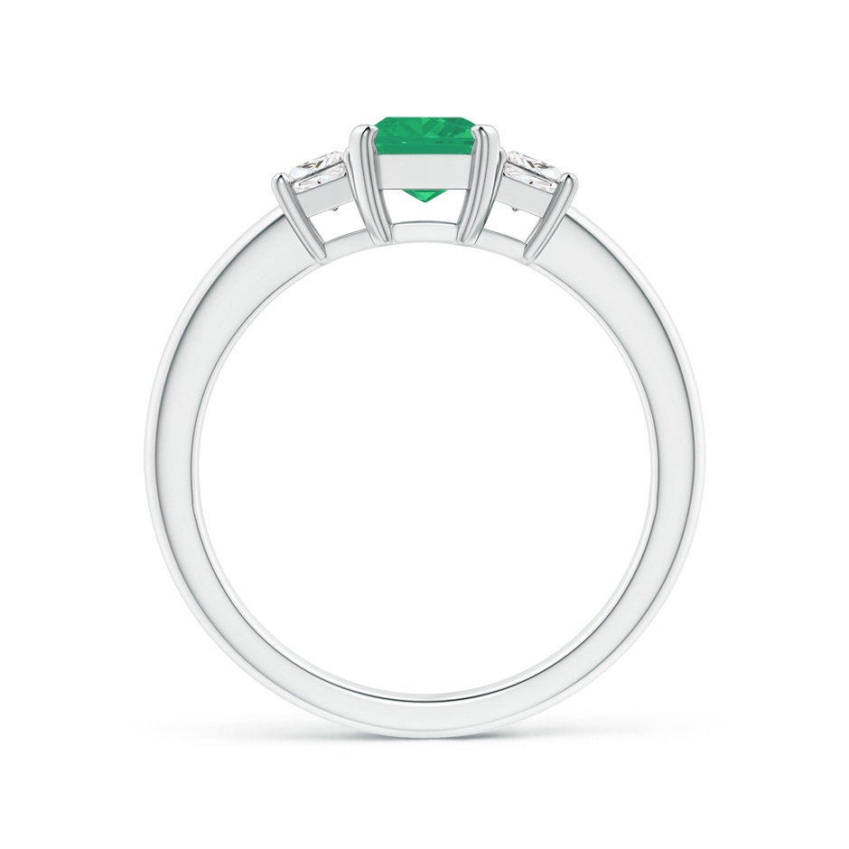 7x5mm A Emerald and Diamond Three Stone Ring in White Gold side 199