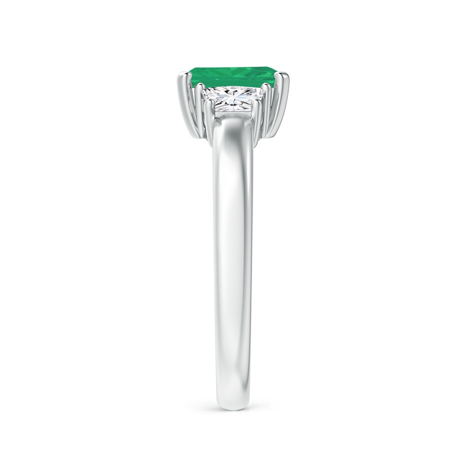 7x5mm A Emerald and Diamond Three Stone Ring in White Gold side 299
