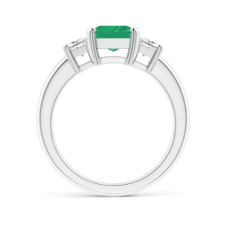 9x7mm A Emerald and Diamond Three Stone Ring in White Gold side 199