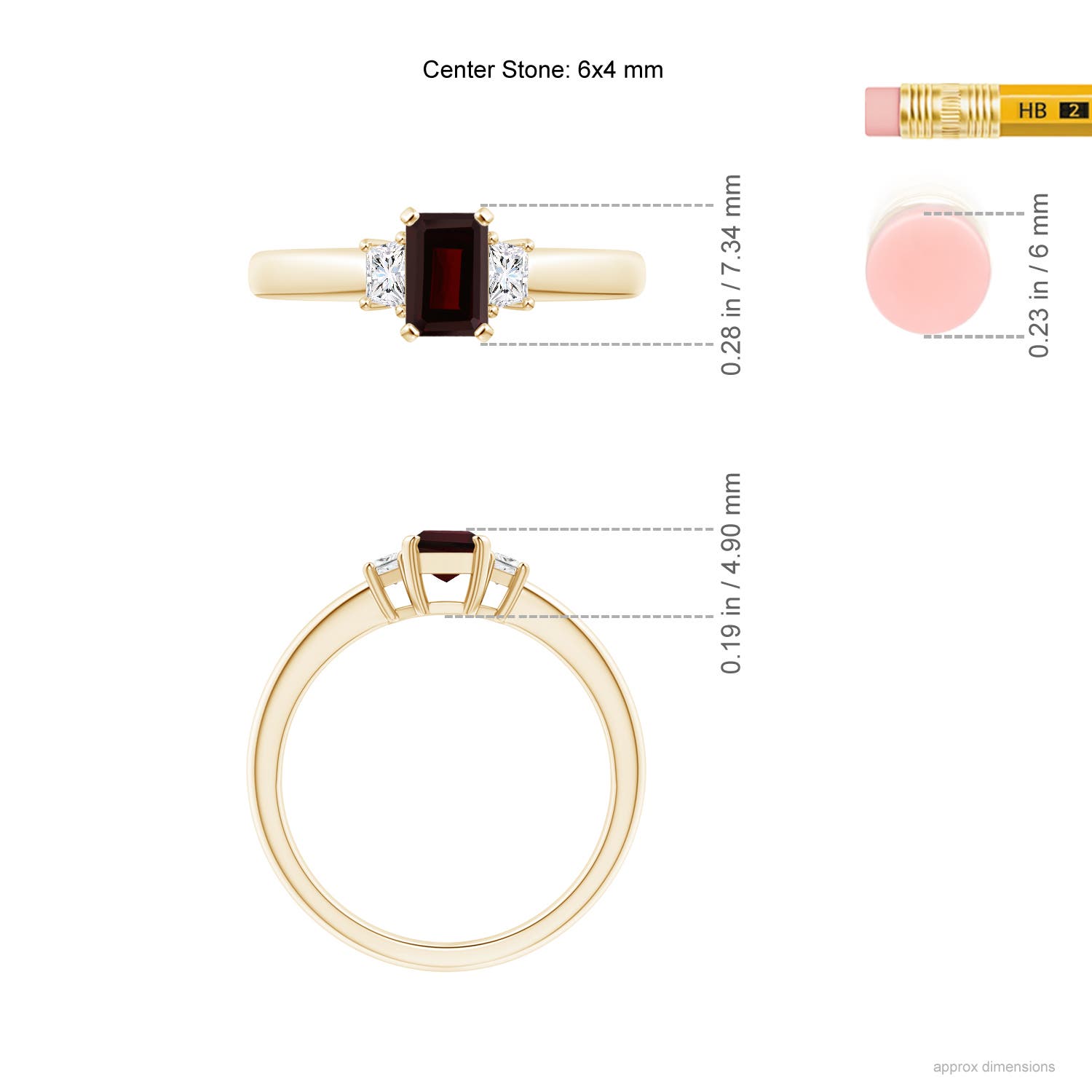 A - Garnet / 0.9 CT / 14 KT Yellow Gold