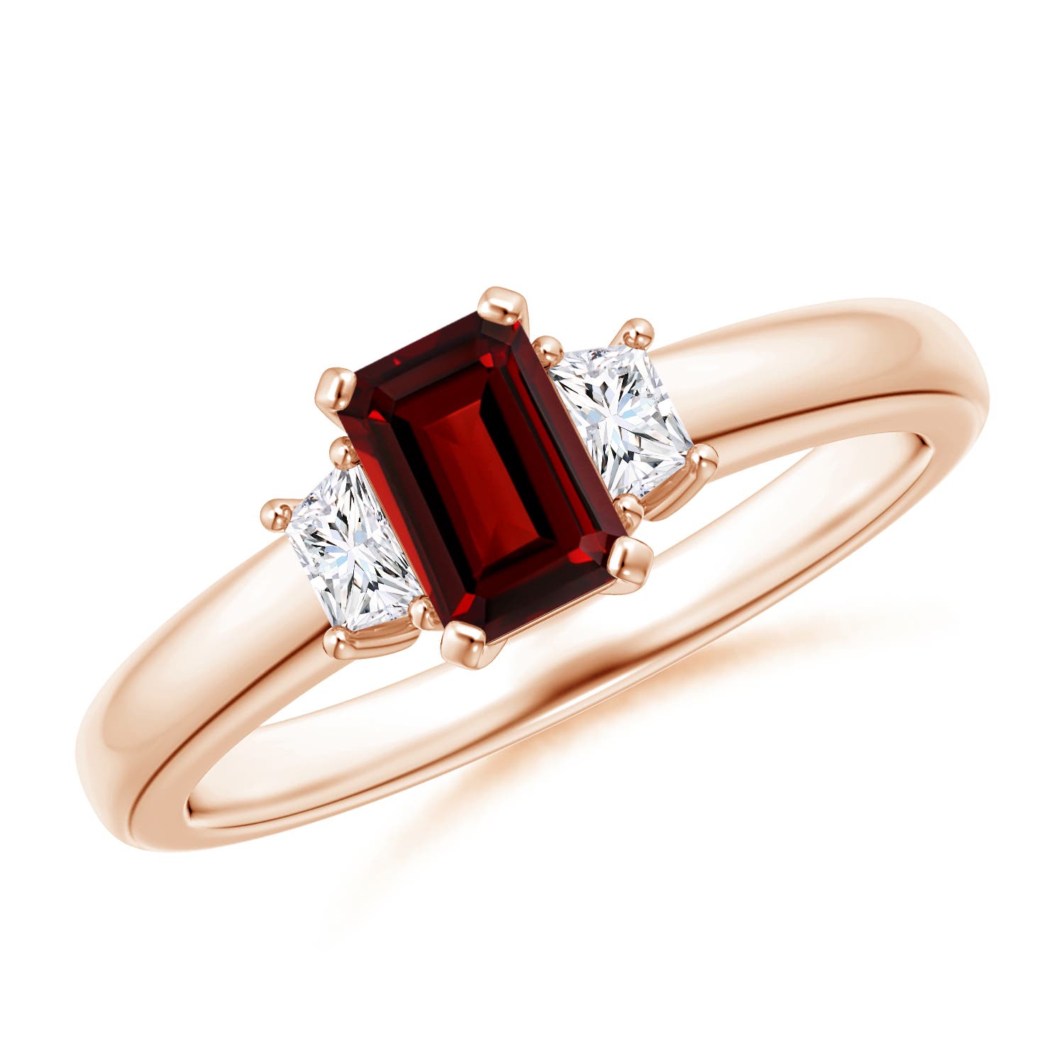 AAAA - Garnet / 0.9 CT / 14 KT Rose Gold