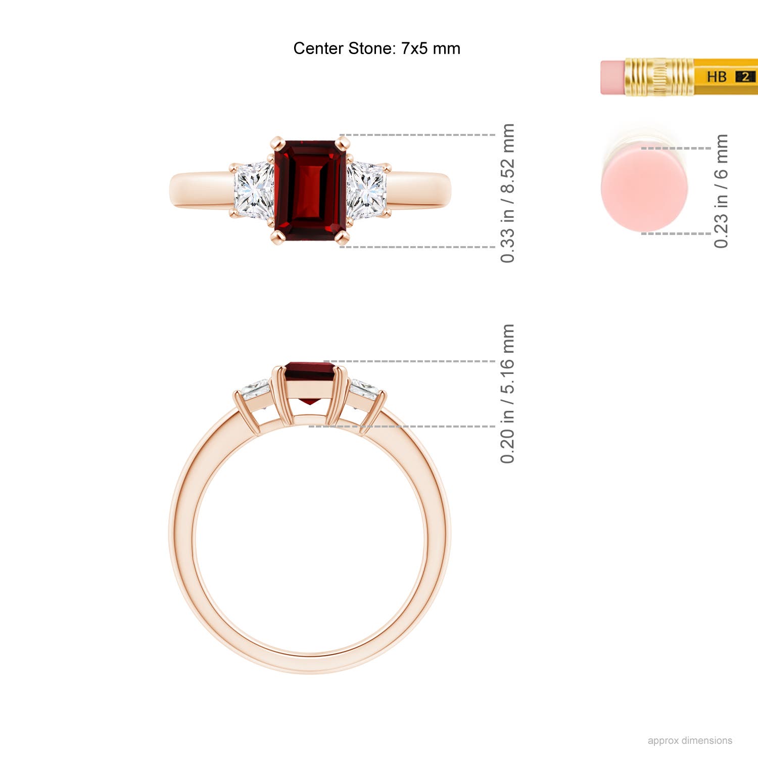 AAAA - Garnet / 1.52 CT / 14 KT Rose Gold