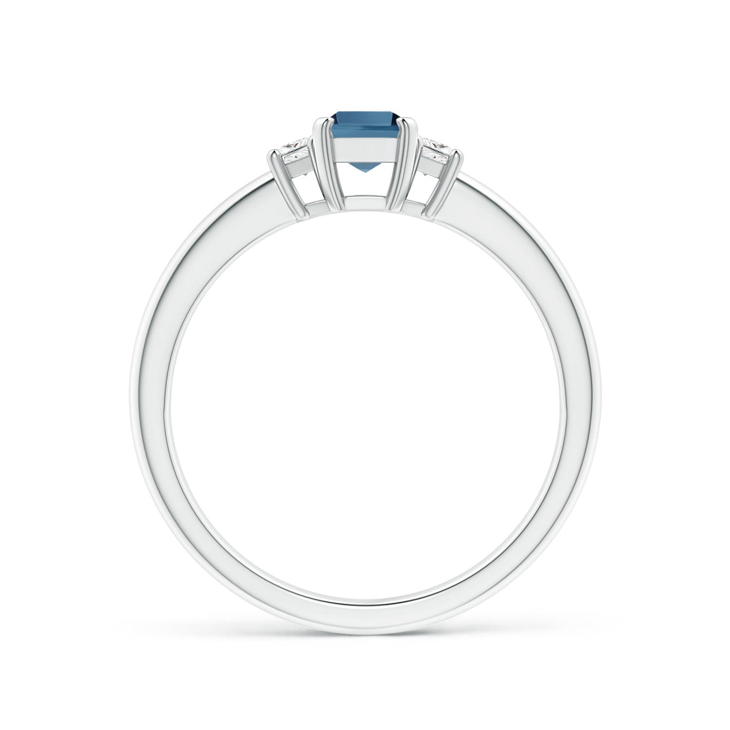 A - London Blue Topaz / 0.85 CT / 14 KT White Gold