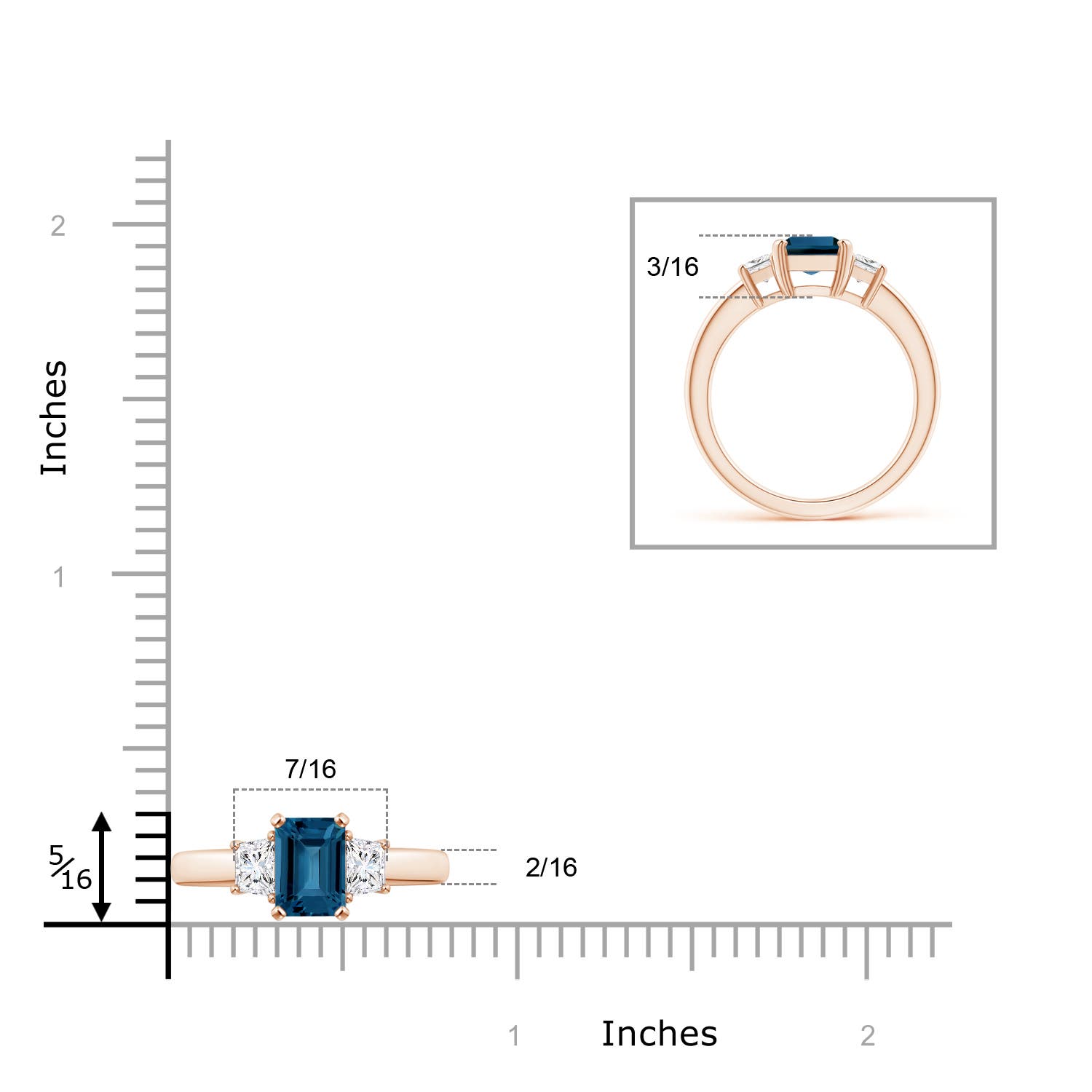 AAA - London Blue Topaz / 2.27 CT / 14 KT Rose Gold