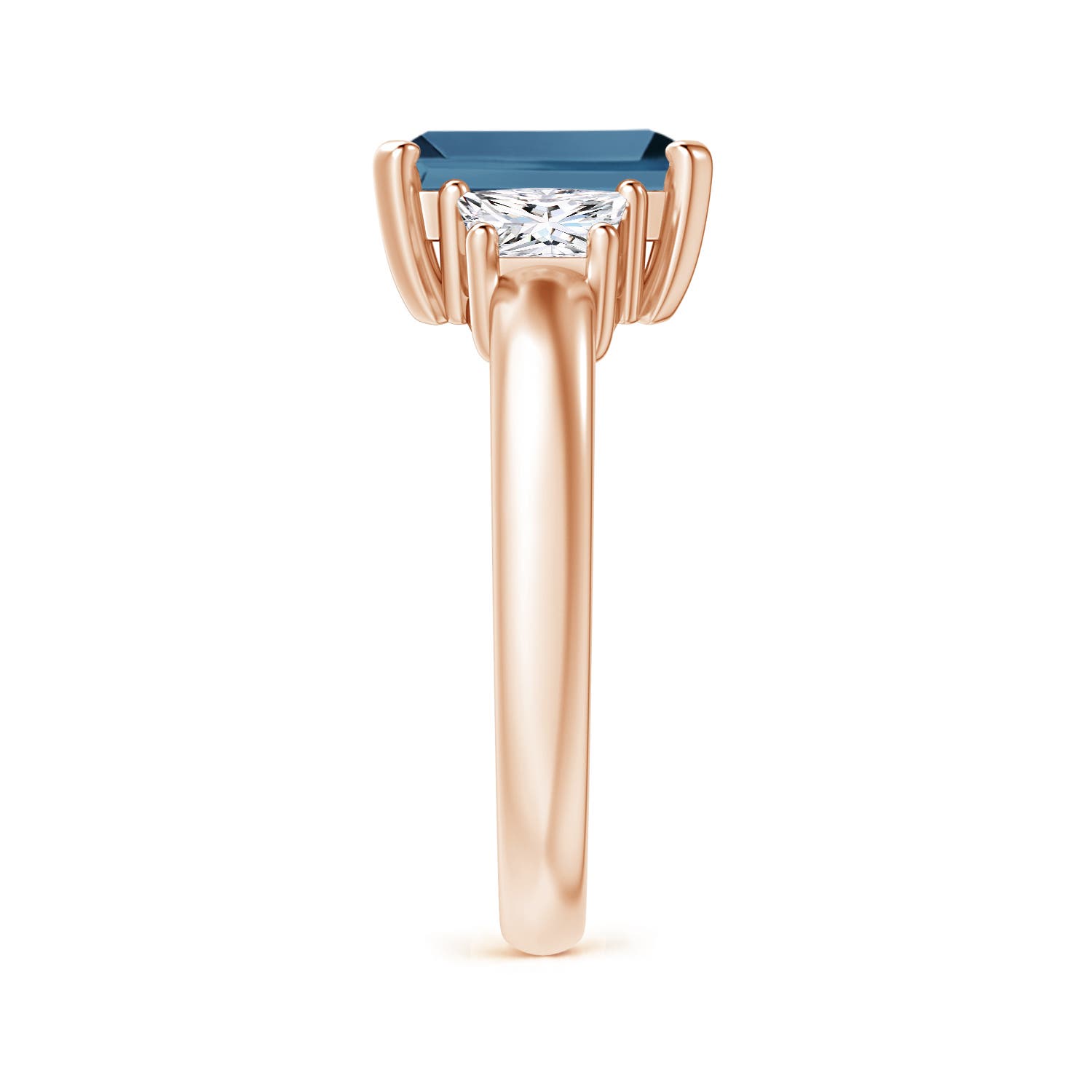 A - London Blue Topaz / 3.07 CT / 14 KT Rose Gold