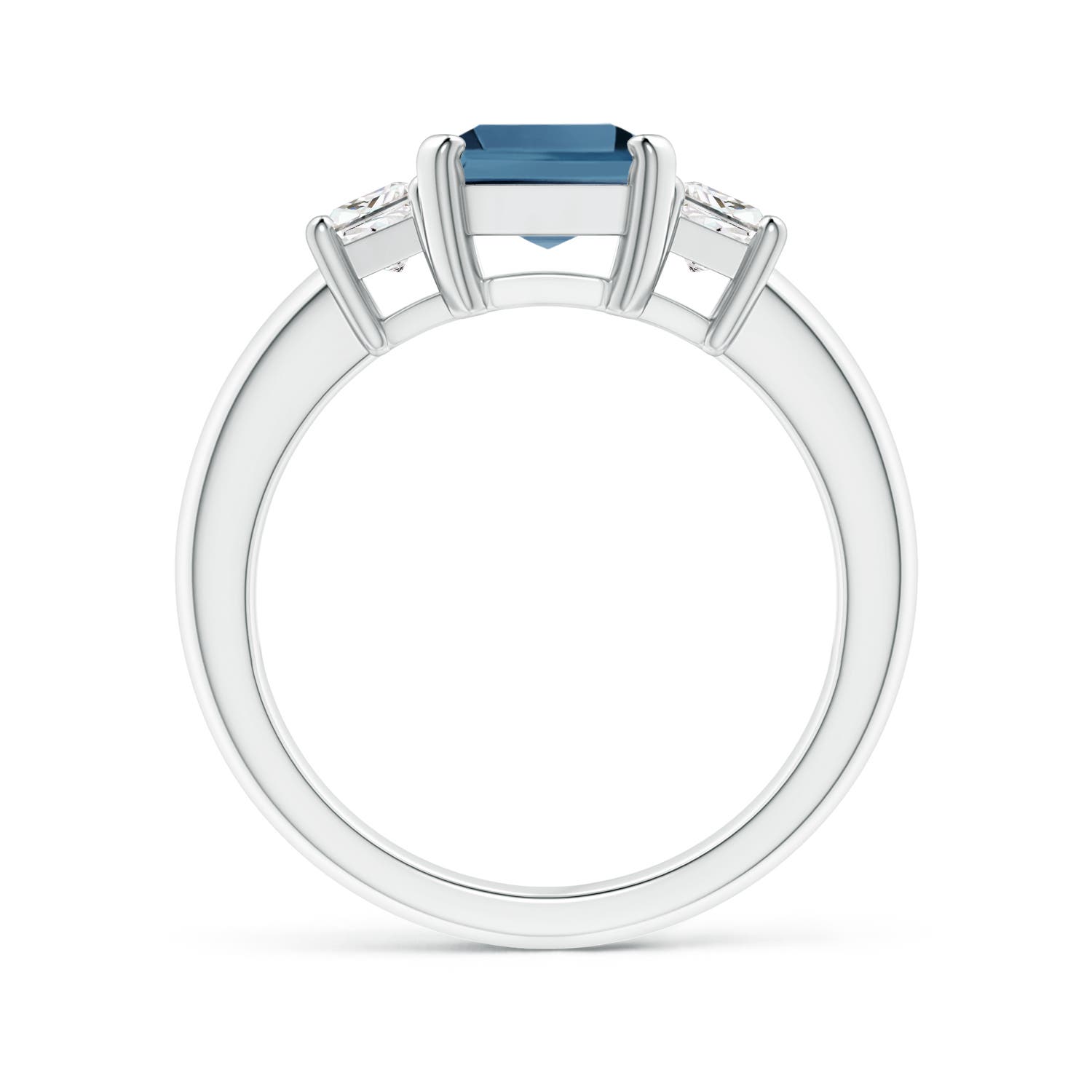 A - London Blue Topaz / 3.07 CT / 14 KT White Gold