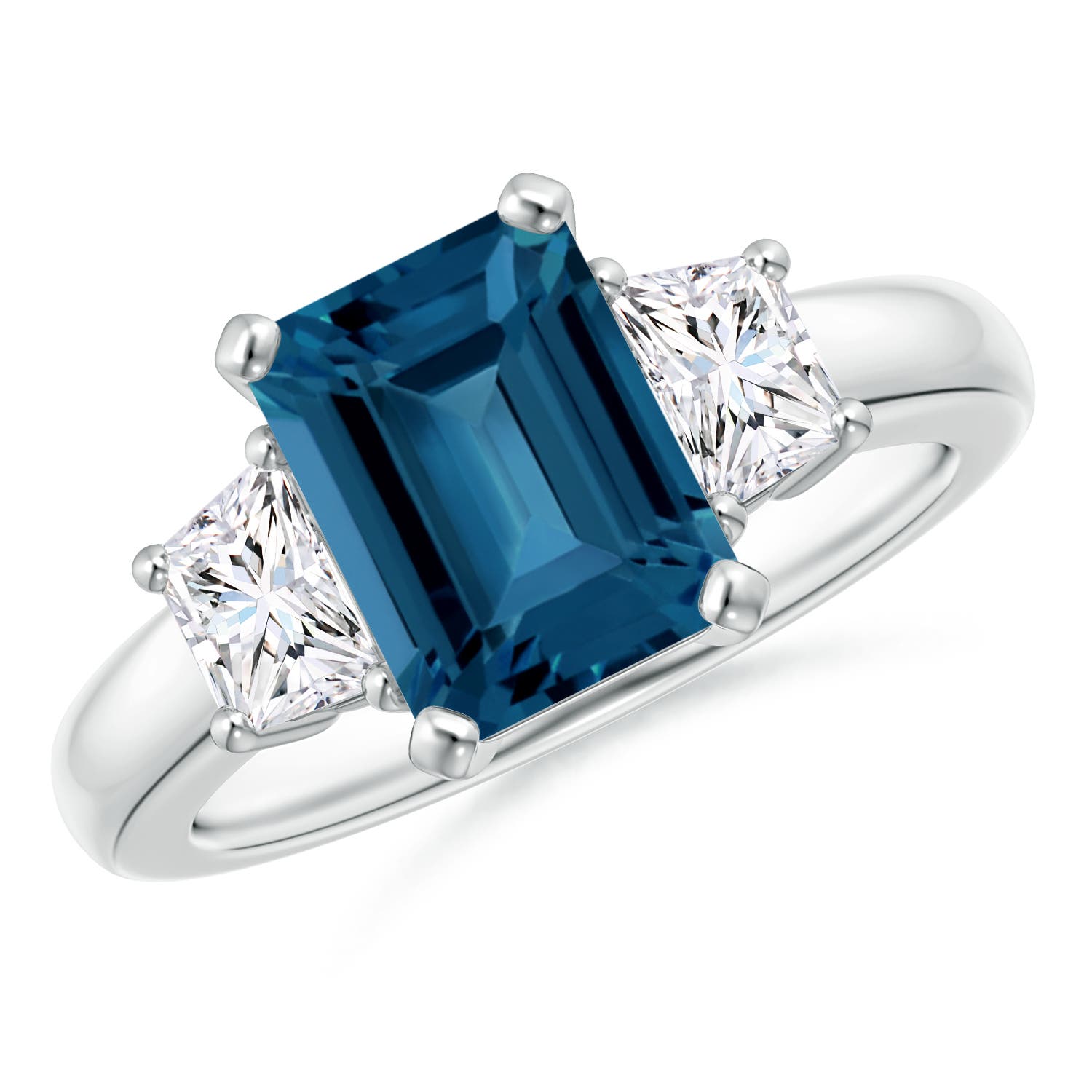 AAA - London Blue Topaz / 3.07 CT / 14 KT White Gold