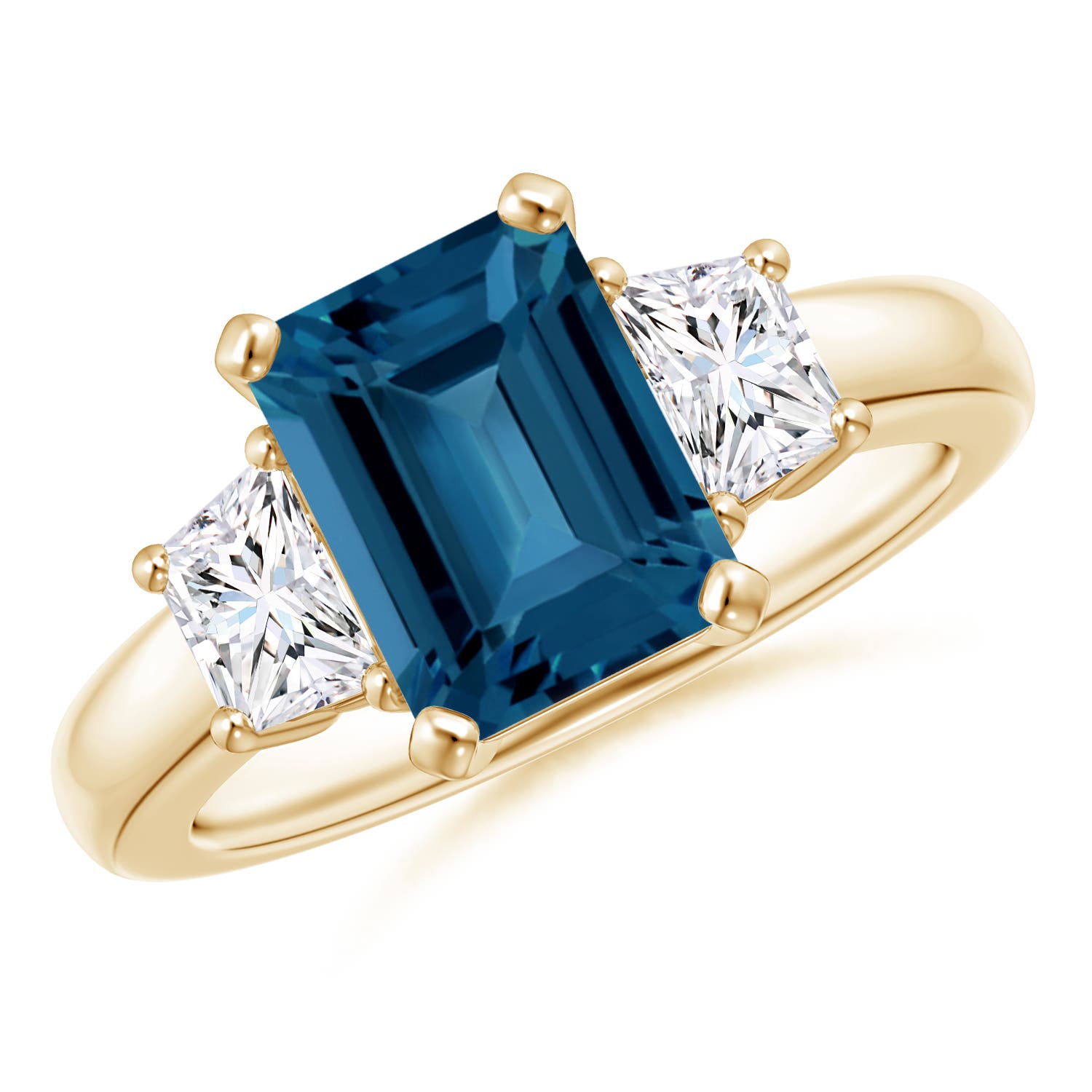 AAA - London Blue Topaz / 3.07 CT / 14 KT Yellow Gold