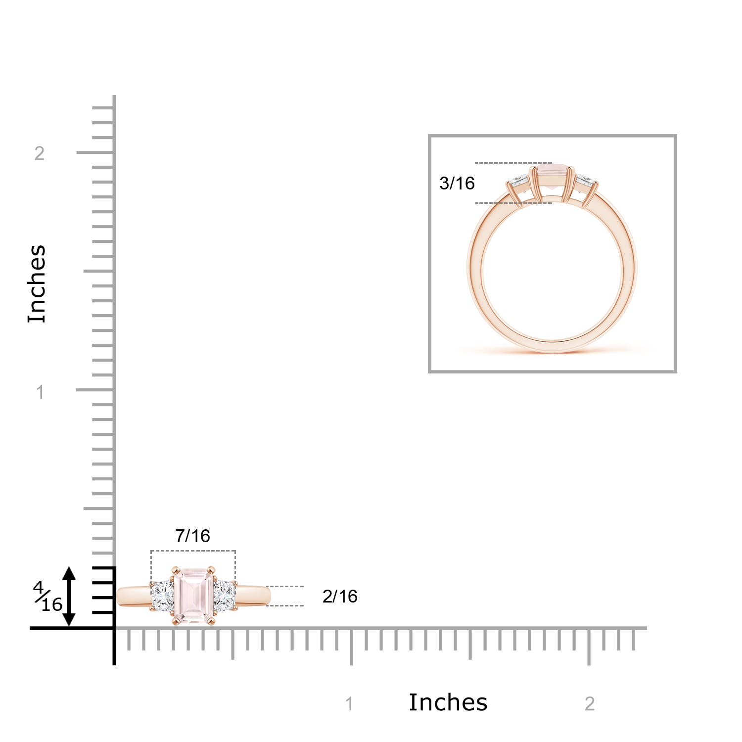 A - Morganite / 1.22 CT / 14 KT Rose Gold