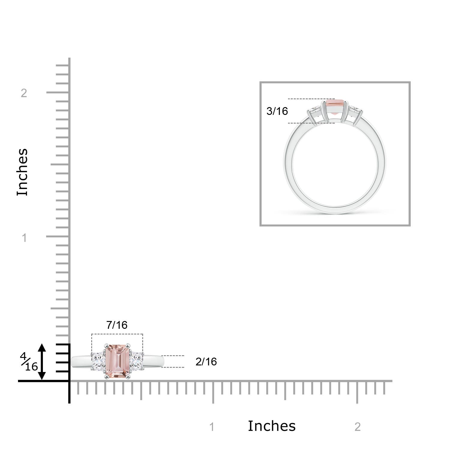 AAA - Morganite / 1.22 CT / 14 KT White Gold