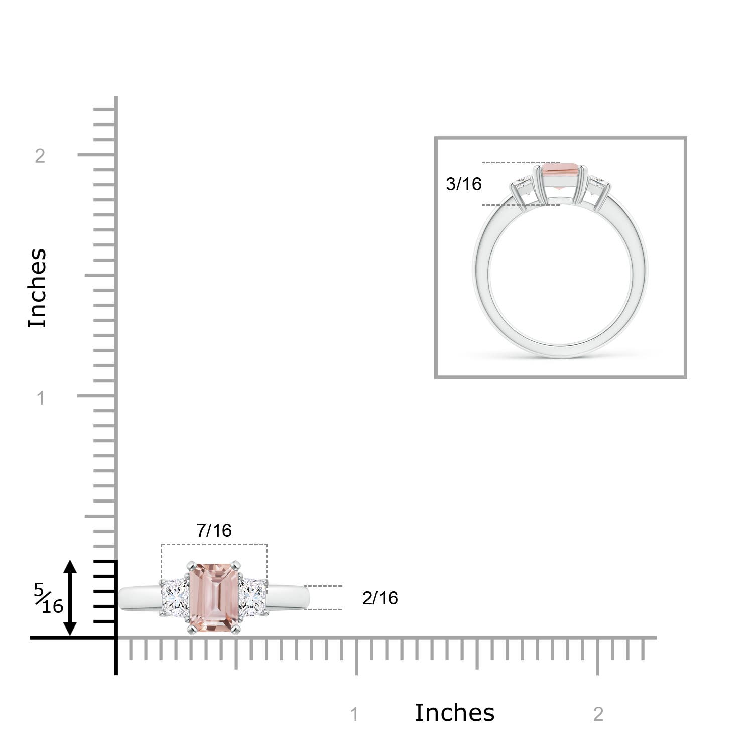 AAA - Morganite / 1.72 CT / 14 KT White Gold