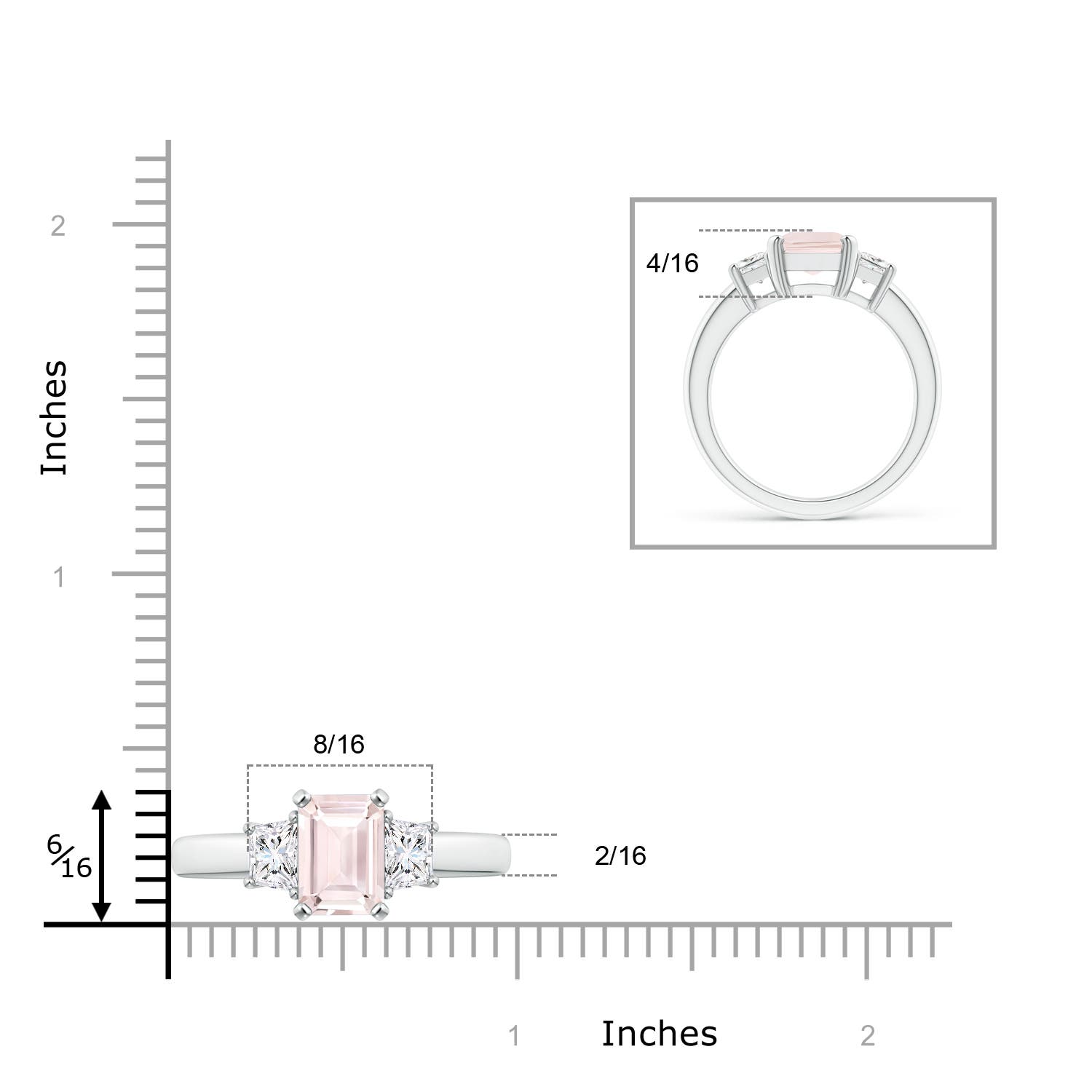 A - Morganite / 2.37 CT / 14 KT White Gold