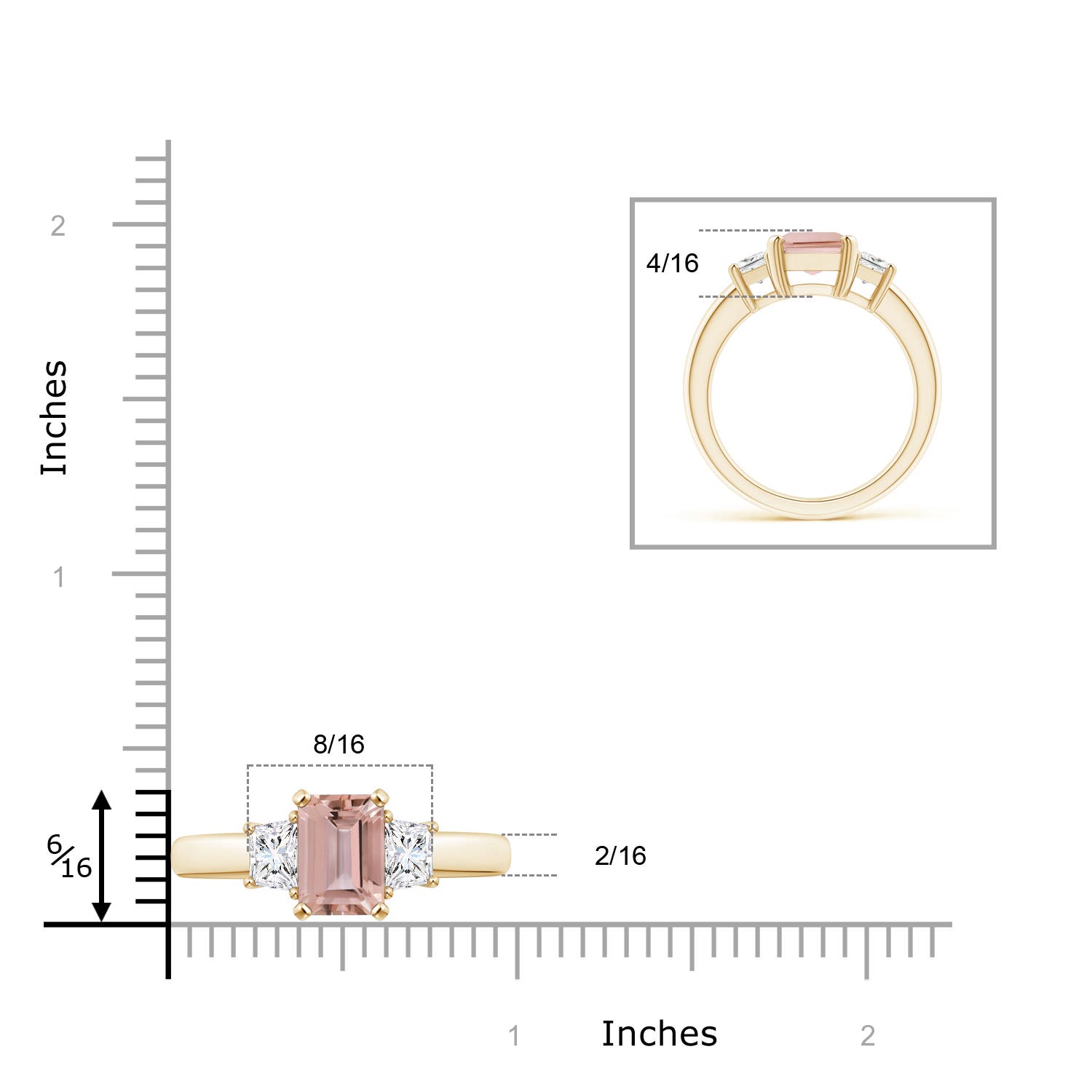 AAAA - Morganite / 2.37 CT / 14 KT Yellow Gold