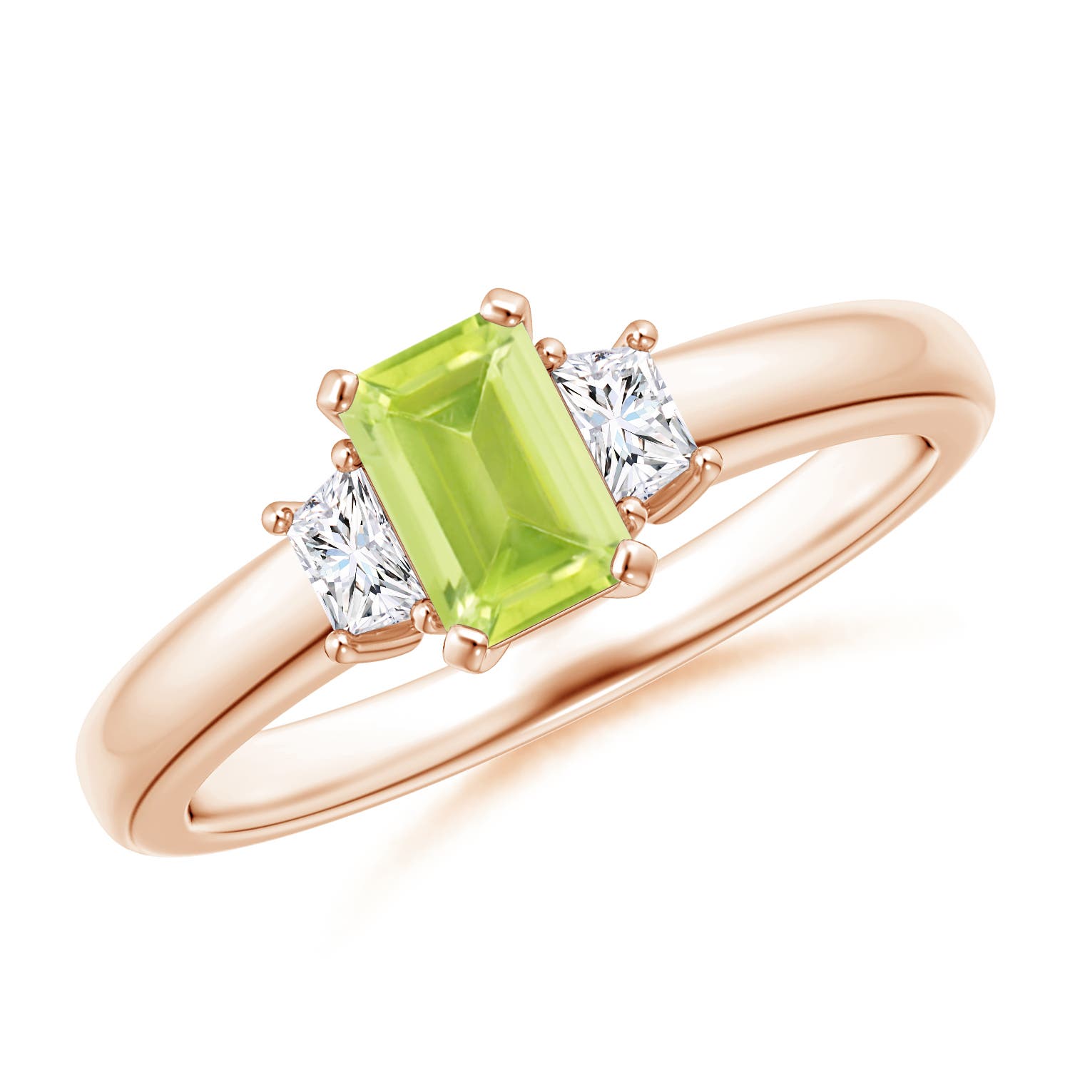 A - Peridot / 0.8 CT / 14 KT Rose Gold