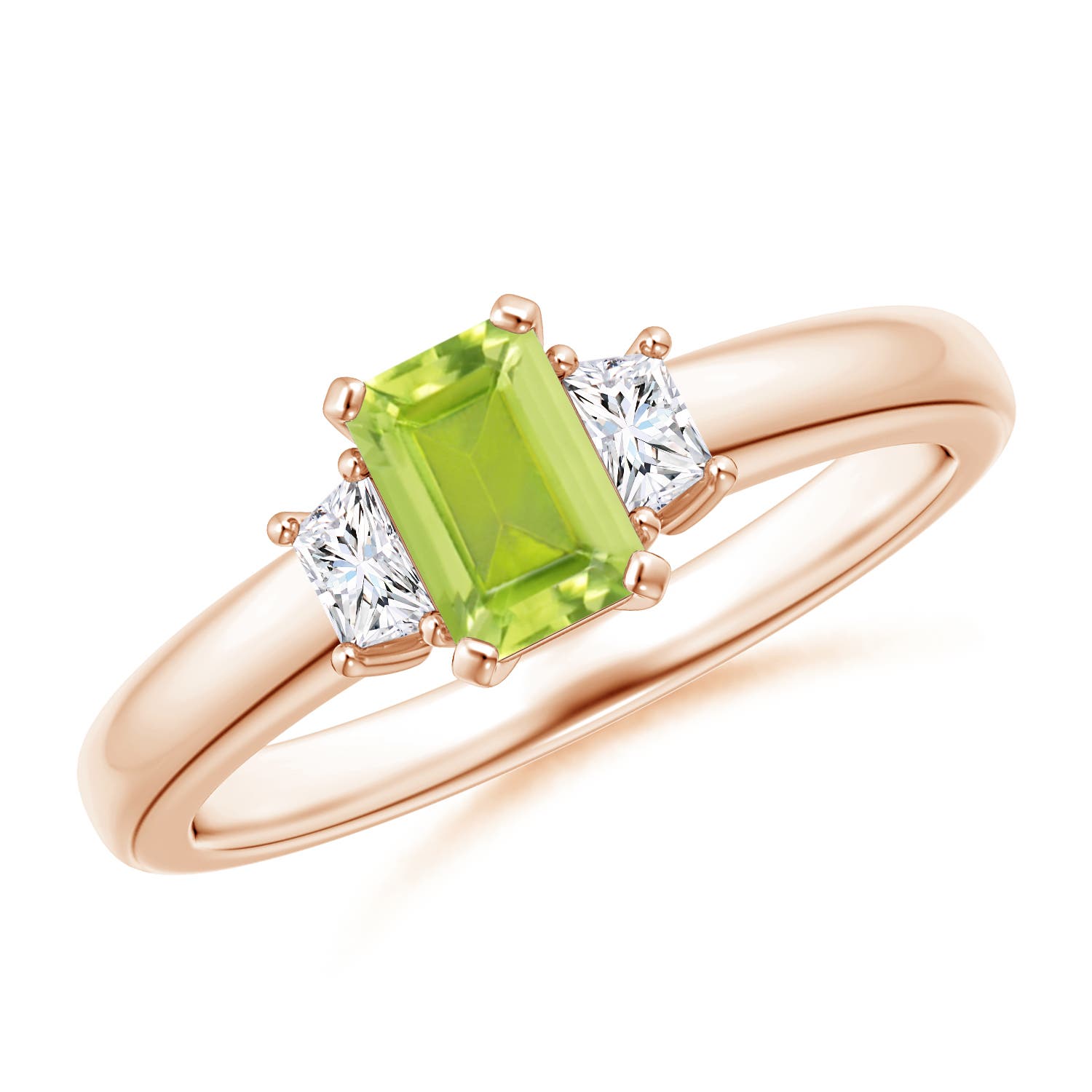 AA - Peridot / 0.8 CT / 14 KT Rose Gold