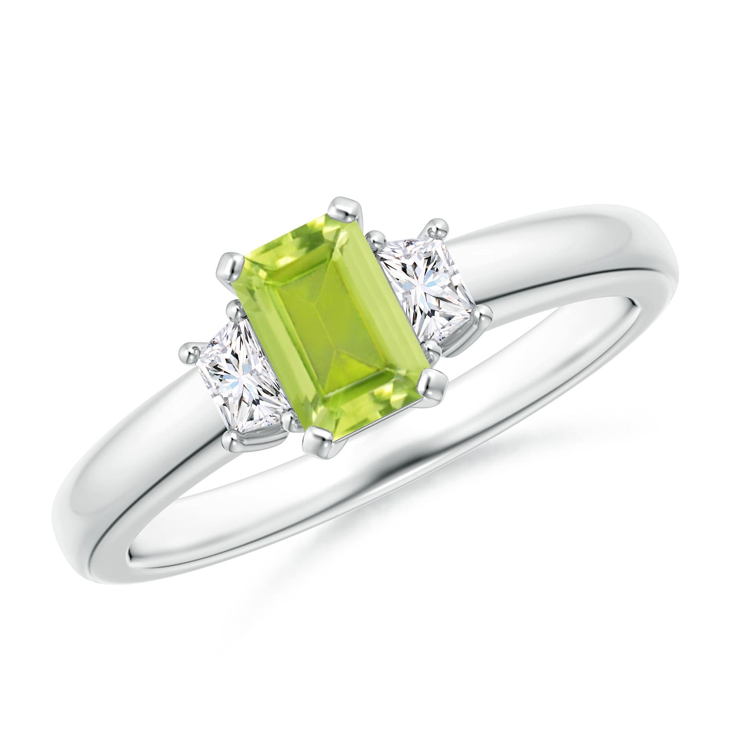 AA - Peridot / 0.8 CT / 14 KT White Gold