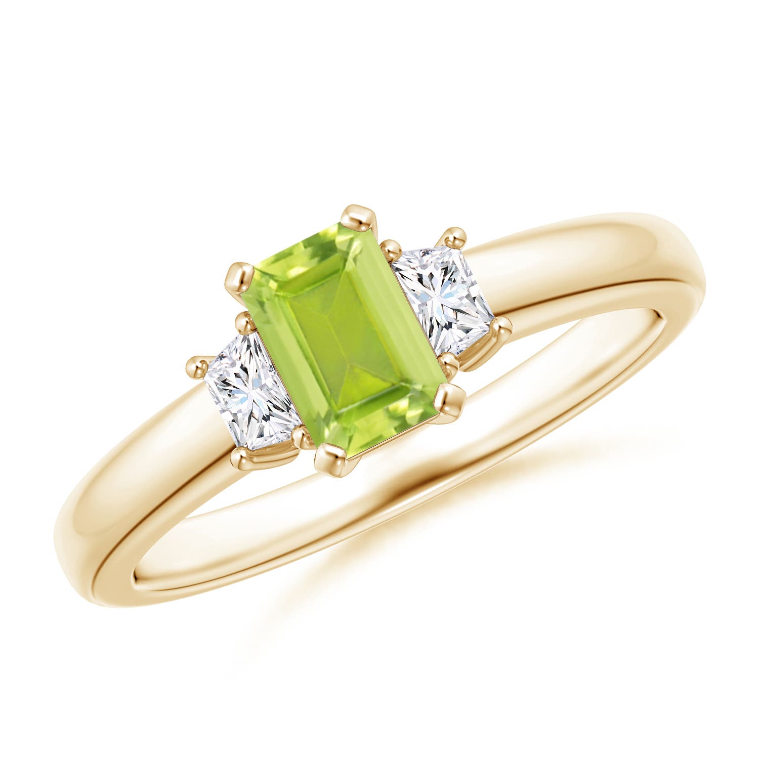 AA - Peridot / 0.8 CT / 14 KT Yellow Gold