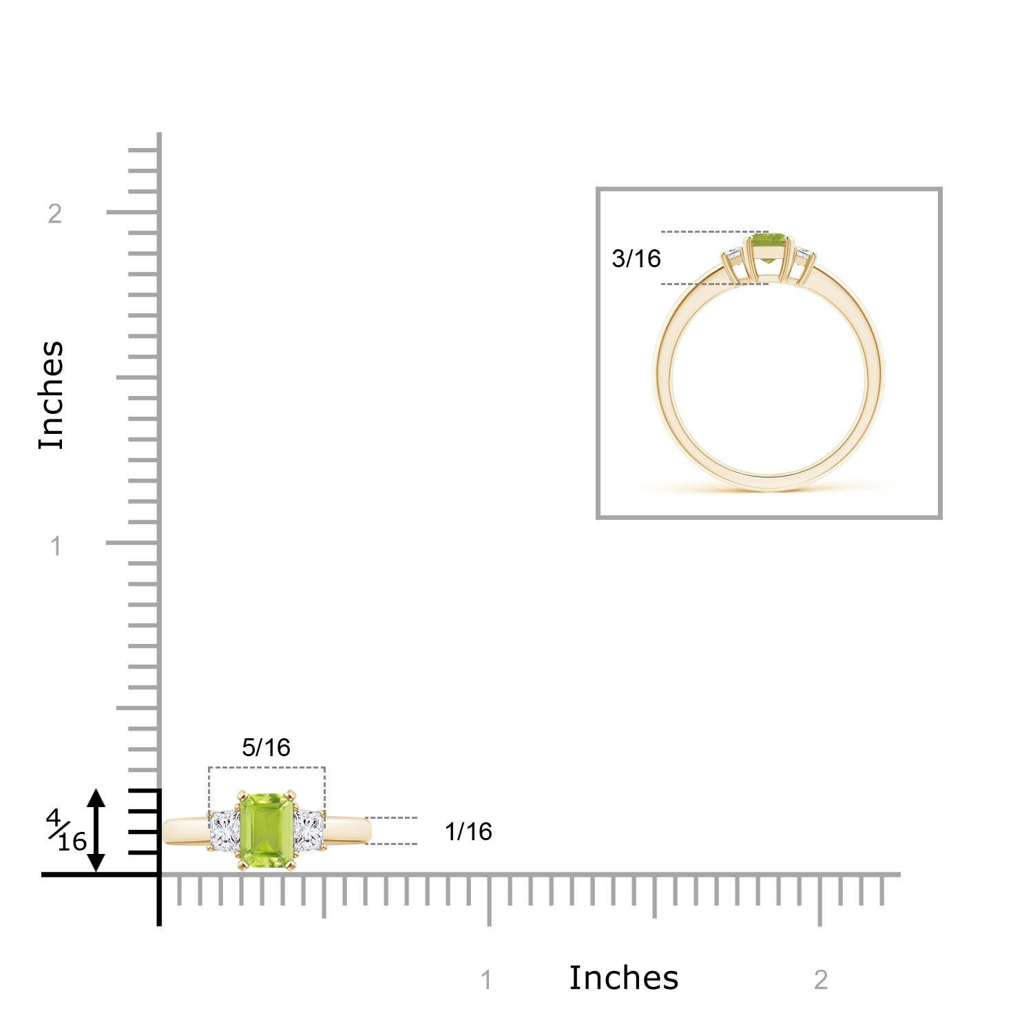 AA - Peridot / 0.8 CT / 14 KT Yellow Gold