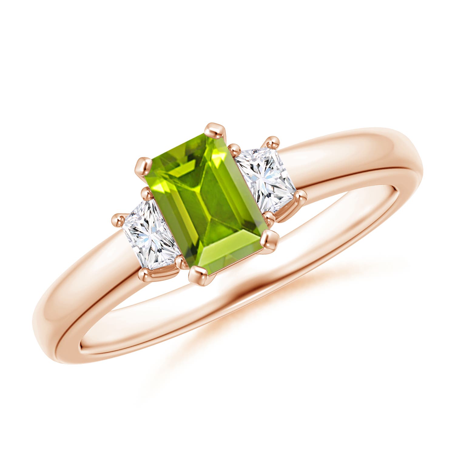 AAA - Peridot / 0.8 CT / 14 KT Rose Gold