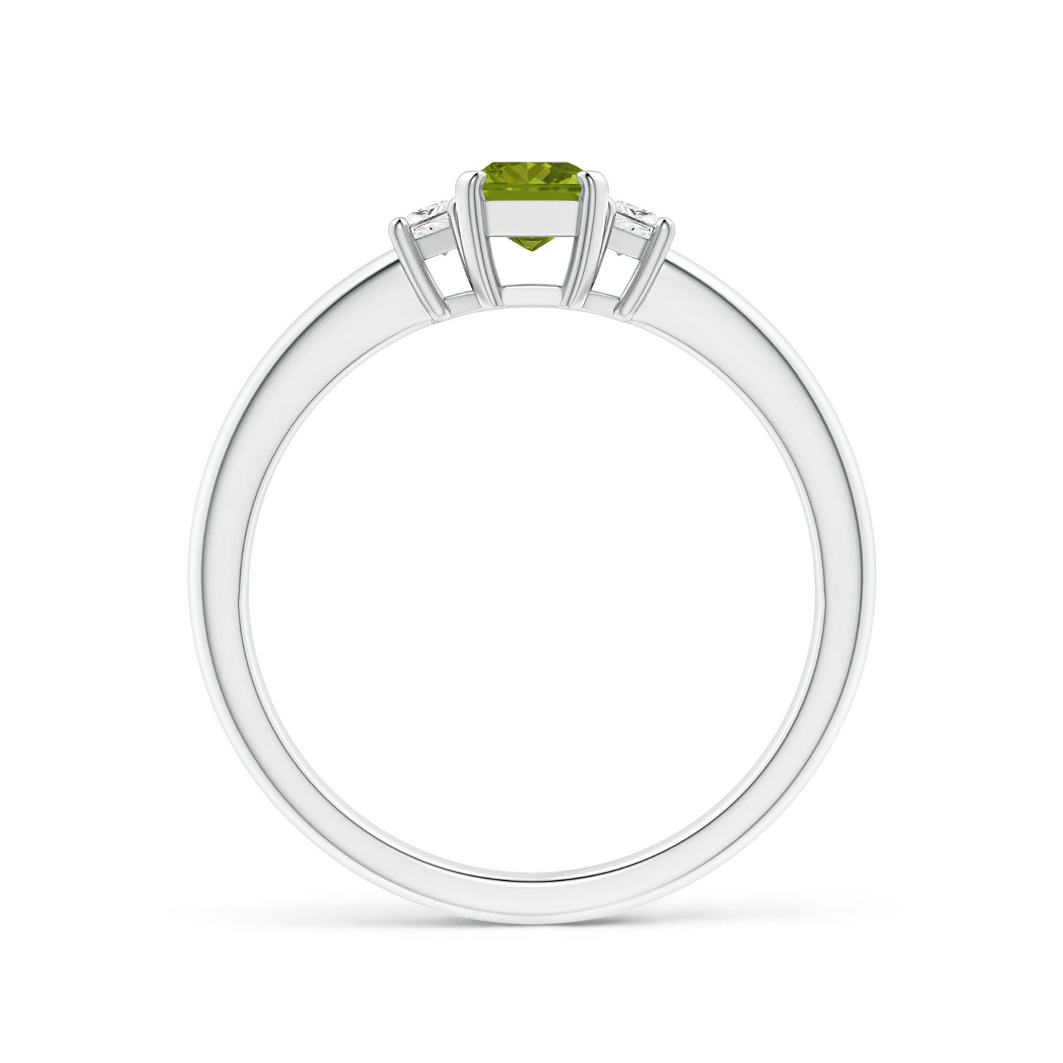 AAA - Peridot / 0.8 CT / 14 KT White Gold