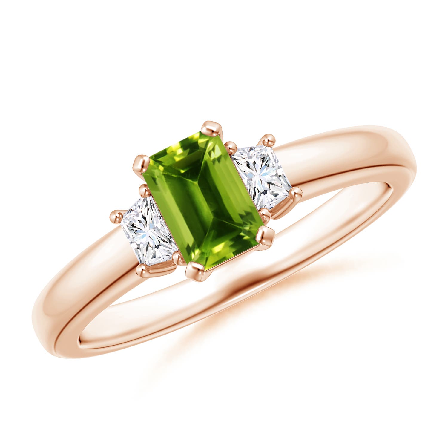 AAAA - Peridot / 0.8 CT / 14 KT Rose Gold