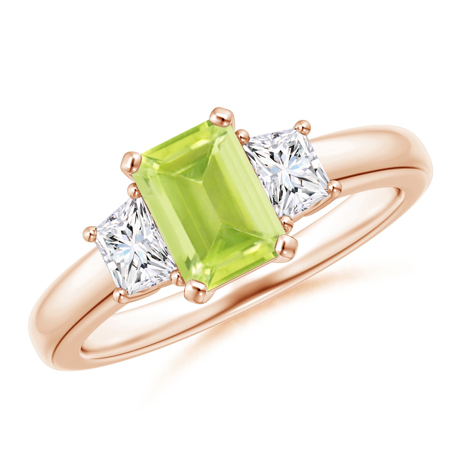 A - Peridot / 1.32 CT / 14 KT Rose Gold