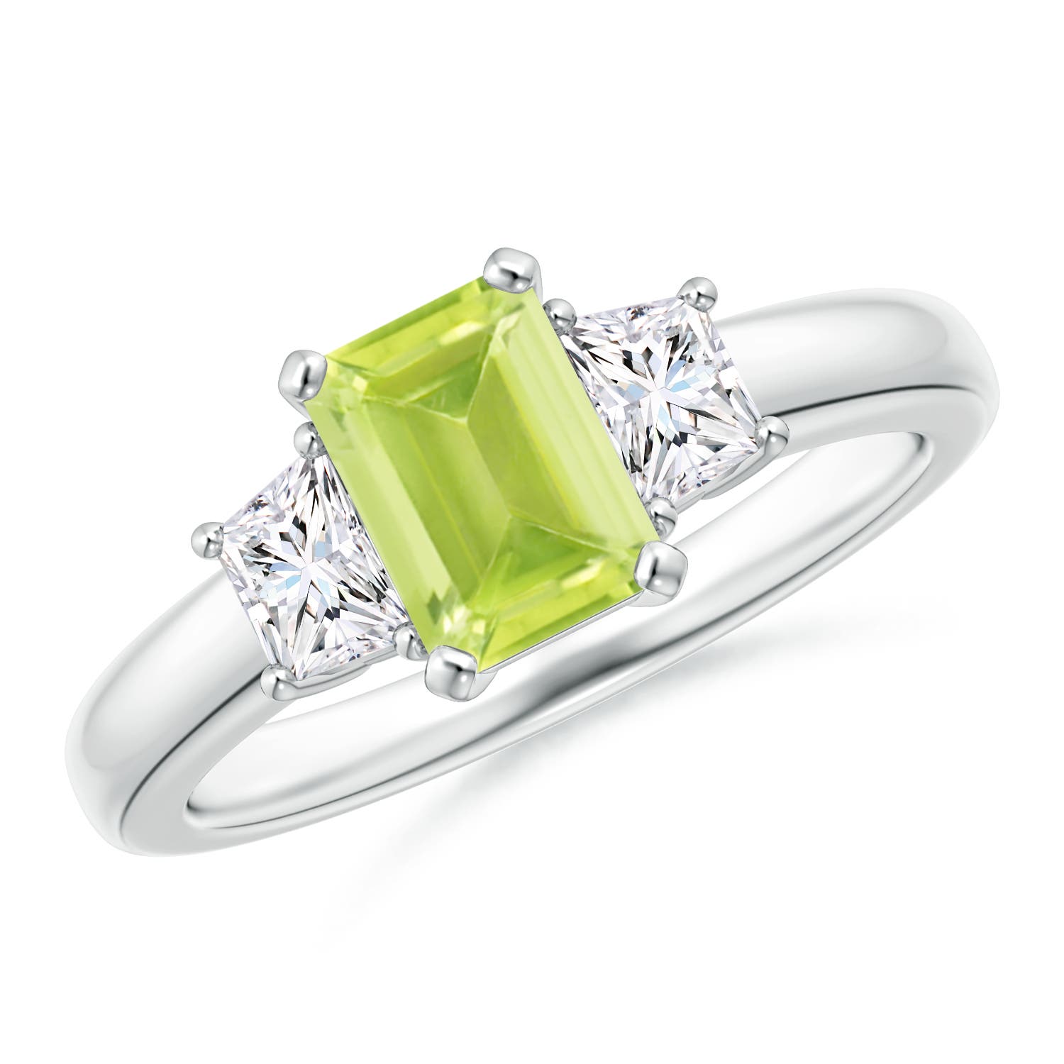 A - Peridot / 1.32 CT / 14 KT White Gold