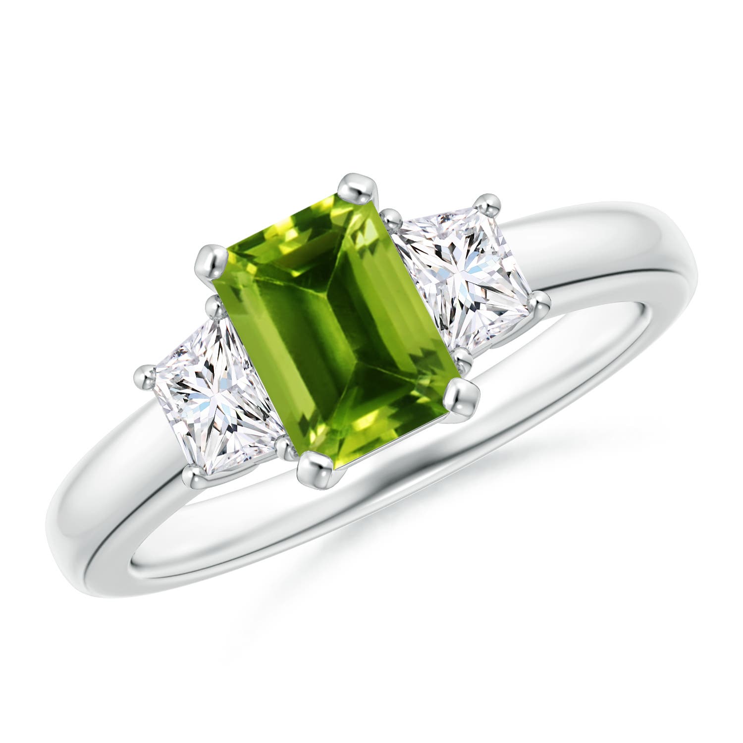 AAAA - Peridot / 1.32 CT / 14 KT White Gold