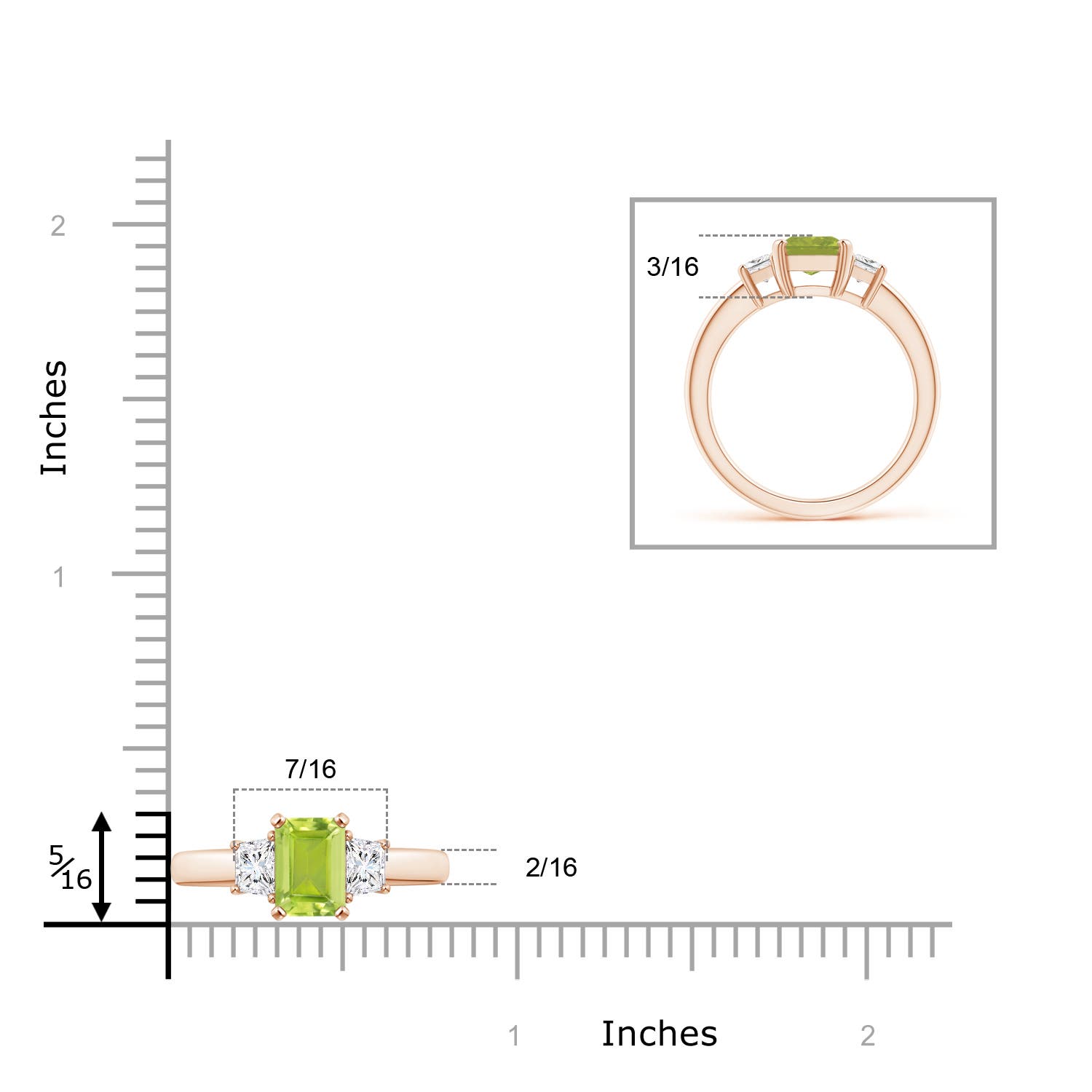 AA - Peridot / 1.92 CT / 14 KT Rose Gold