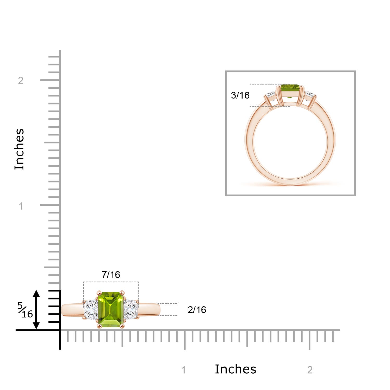 AAA - Peridot / 1.92 CT / 14 KT Rose Gold