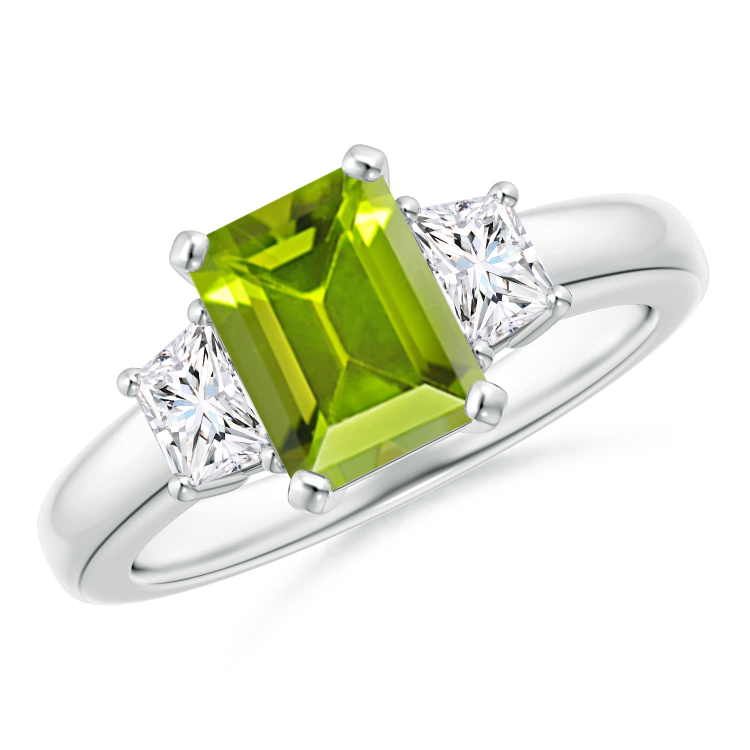 AAA - Peridot / 1.92 CT / 14 KT White Gold